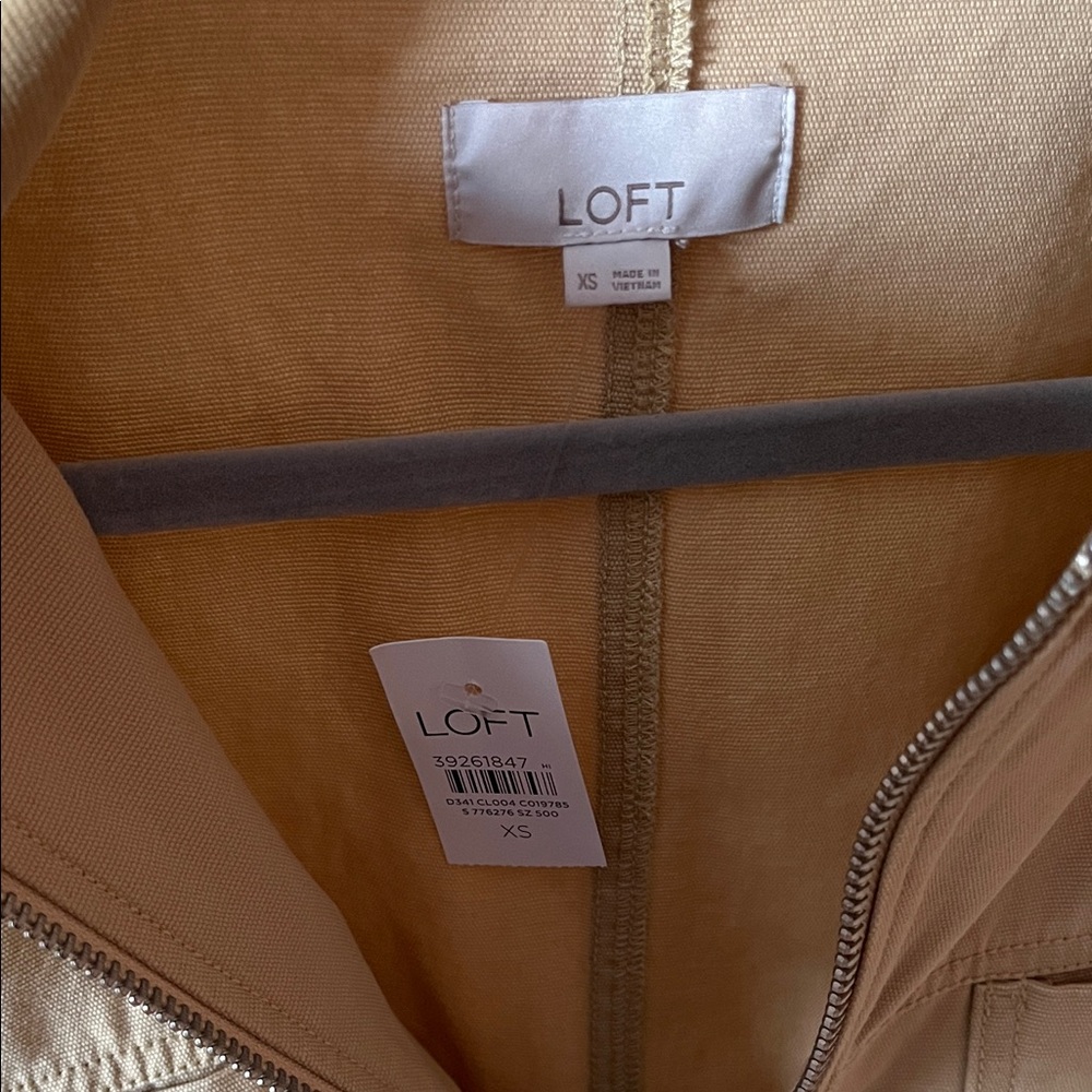 LOFT Lightweight Zip-Front Canvas Jacket in Tan - Picture 2 of 4